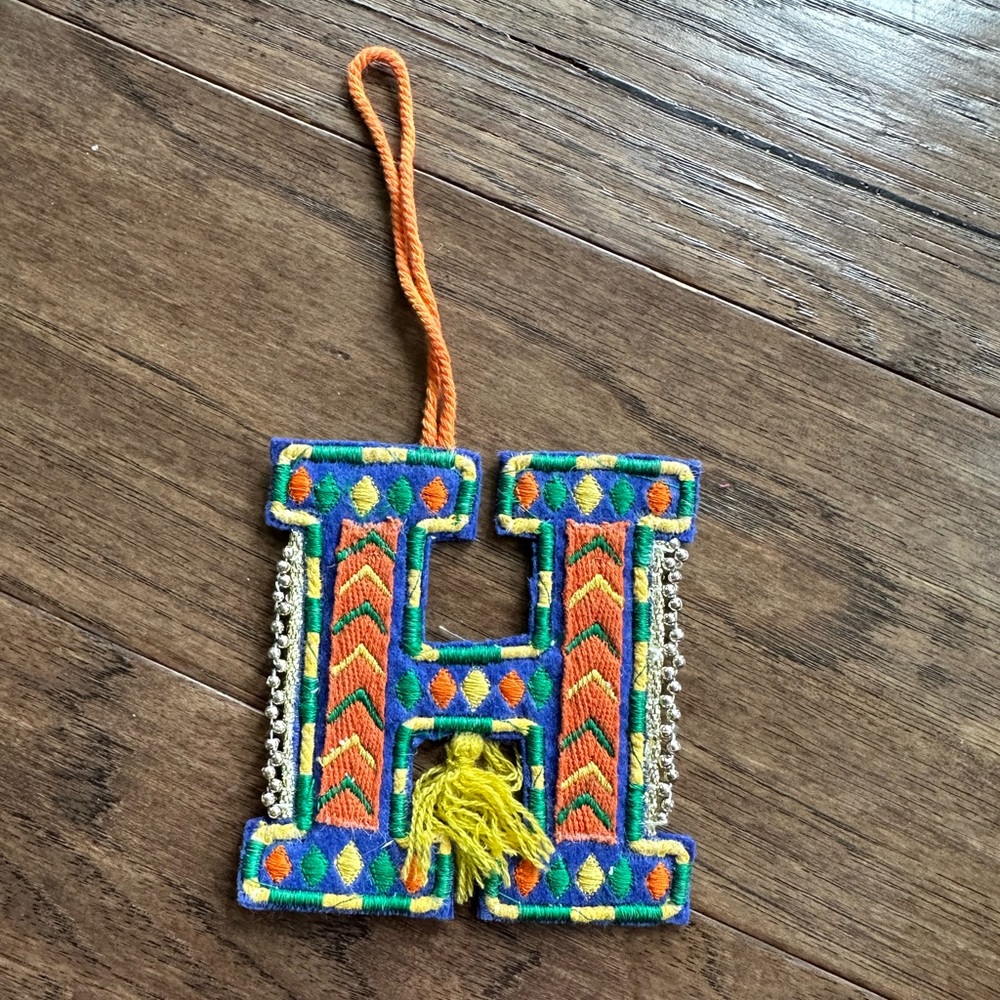 Only 2 left!! Felt Letter H Ornament /Present Topper